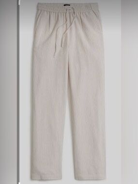 NWT size 2 J. Crew Linen-blend slim wide-leg drawstring pant white British khaki